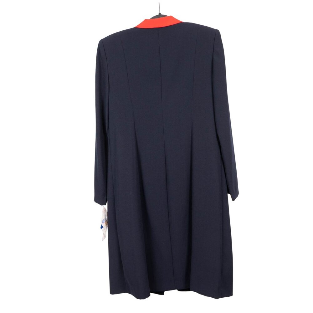Julian Taylor Dress Blazer Set 12 14 Womens 80s Career Casual NEW Navy Blue Red - Picture 7 of 9